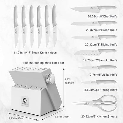 imarku 14-Piece Kitchen Knife Set, Ultra-Sharp Steak Knives Set of 6, Ergonomic - Image 5