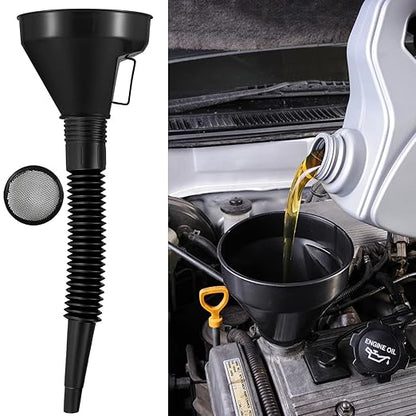 3 Pack Automotive Oil Funnel Set, Wide Mouth Fuel Funnels - Image 4