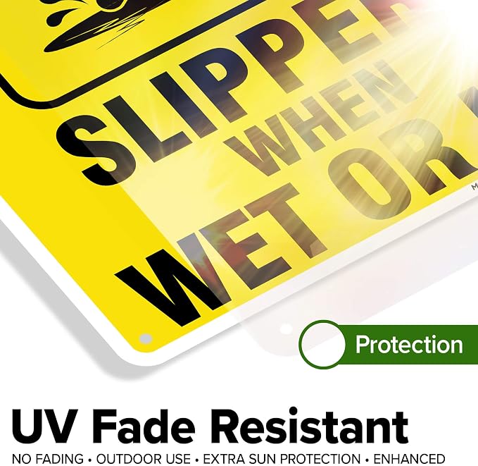 Caution Slippery When Wet Sign or ICY Sign, Fade Resistance, Indoor/Outdoor Use - Image 4