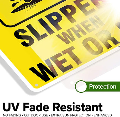 Caution Slippery When Wet Sign or ICY Sign, Fade Resistance, Indoor/Outdoor Use - Image 4