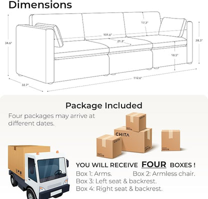 CHITA Oversized Modular Sectional Convertible Fabric Sofa Set, FSC - Image 2
