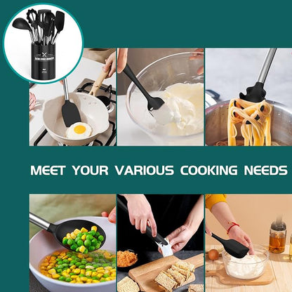 Silicone Cooking Utensil Set, Umite Chef 15pcs Silicone Cooking Kitchen - Image 6