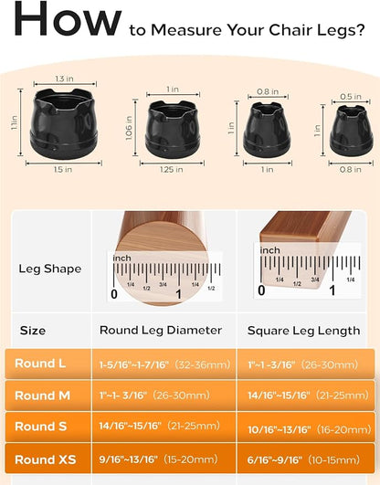 24-Pack Silicone Chair Leg Floor Protectors - Image 2