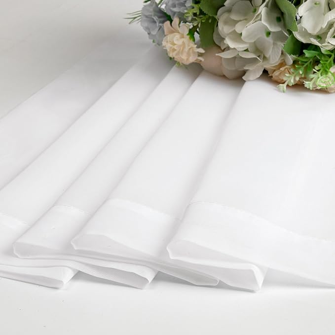 Chyhomenyc White Sheer Curtains 45 Inch Long 2 Panels, Short Voile Drapes - Image 8