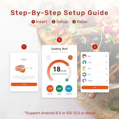 Wireless Bluetooth Meat Thermometer Digital, Smart AI Powered Cooking Thermomer - Image 4