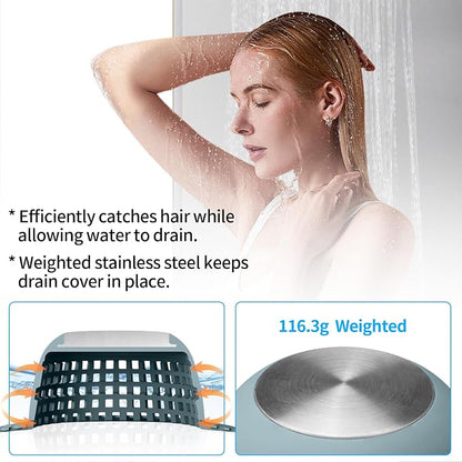 Shower Drain Hair Catcher, Bathtub Drain Cover Foldable Silicone Shower & Tub - Image 4