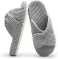 Chantomoo Slippers for Women Memory Foam House Bedroom Corduroy Bow Crossbands Slide Slipper Shoes Comfy Trendy Gift Slippers