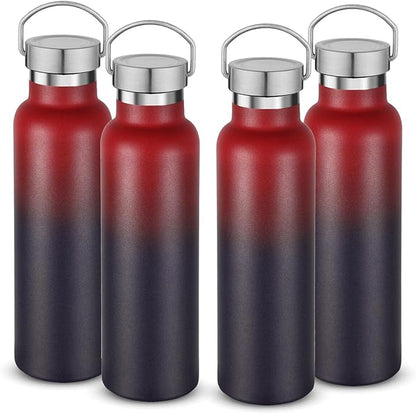 Neihepal 20 oz Insulated Water Bottles Bulk 4 Pack, Stainless Steel Double Wall by Neihepal