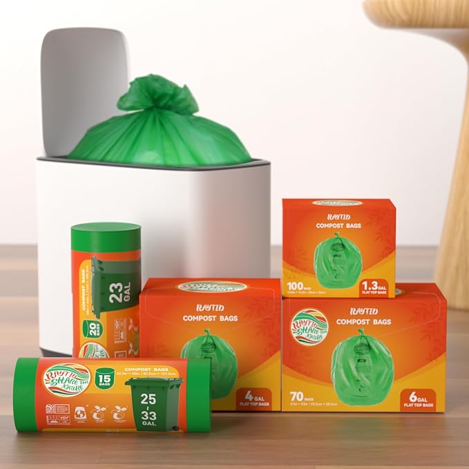 Compostable Bags, 6 Gallon Food Scraps Yard Waste Bags, Fits 5-6-8 Gallon trash - Image 6