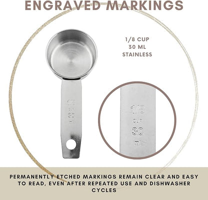 1/8 Cup Stainless Steel Measuring Cup | Sturdy Metal 30 ml | 30 cc | 1 oz | - Image 5