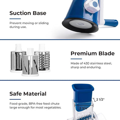 X Home Rotary Cheese Grater for Kitchen, Shredder - Image 5