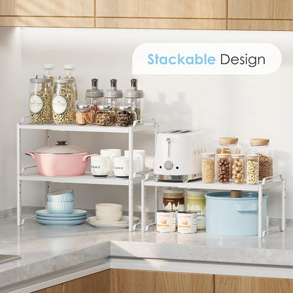 2 Pack 11” Width Expandable Kitchen Cabinet Organizer Shelves, Heavy Duty - Image 5