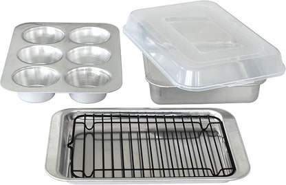 Nordic Ware Naturals 5 Piece Compact Pan Set, Toaster Oven, Counter Ovens by NordicWare