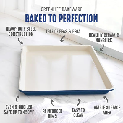 GreenLife Bakeware 18” x 13” Half Cookie Sheet Baking Pan, Non-Toxic PFAS-Free - Image 3