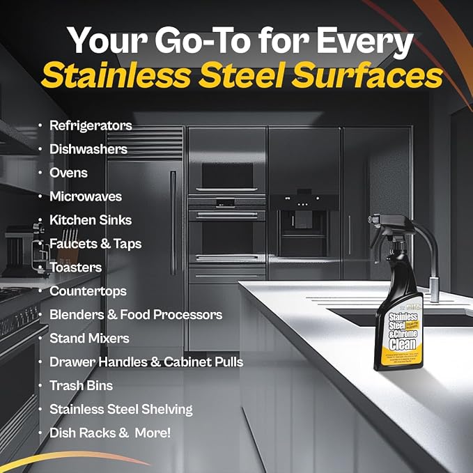 Flitz Stainless Steel & Chrome Clean - 32oz Bottle - Image 6