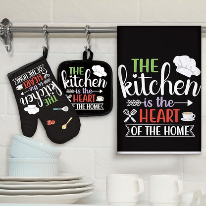 Sratte 6 Pcs Kitchen Decor Accessories Set Farmhouse Towels Pot Holders Oven - Image 2