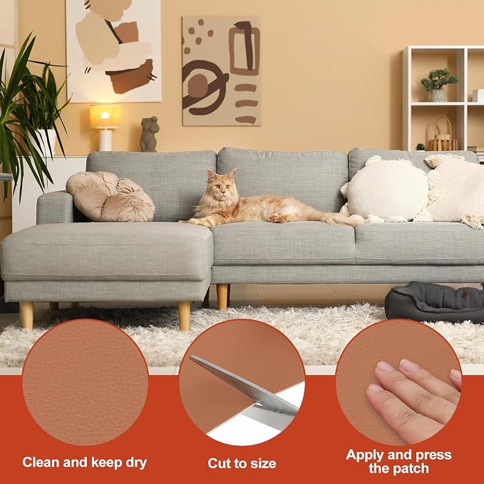 PATIKIL Leather Patches Tape for Furniture, 3.2 x 61 Inch Self Adhesive Vinyl - Image 3