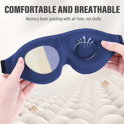 YIVIEW Sleep Mask for Side Sleeper, Complete Light Blocking 3D Pink Sleeping Eye Mask, Soft Breathable Eye Cover for Women Men, Relaxing Zero Pressure Night Blindfold