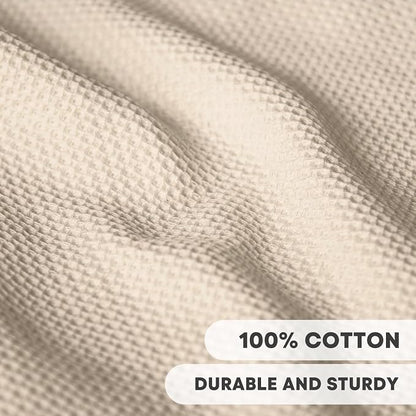 Artoid Mode 100% Cotton Beige Waffle Weave Kitchen Dish Cloths, 12x12 Inch - Image 2