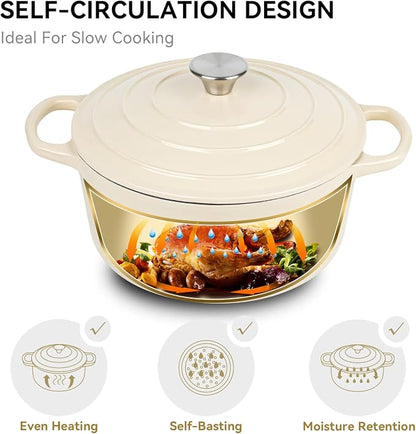 Miereirl 6 Quart Enameled Dutch Oven Pot - Image 2