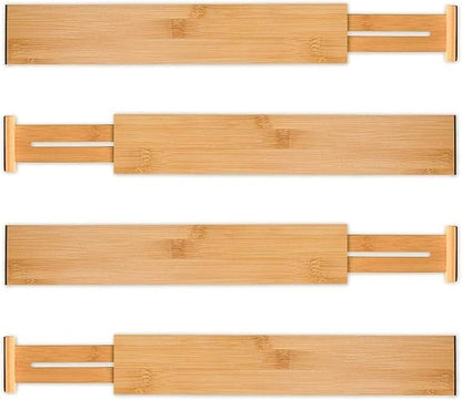 Utoplike 4 pcs Bamboo Kitchen Drawer Dividers Large, Adjustable Drawer - Image 9