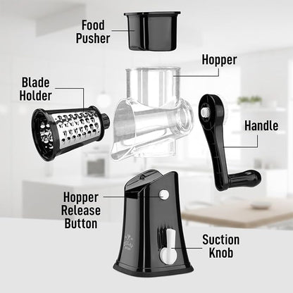 Zulay Kitchen Rotary Cheese Grater 5 Blade Cheese Shredder - Image 8
