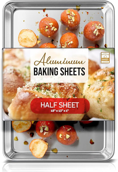 Eatex Aluminum Baking Sheet, Steel Cookie Sheet, 18” x 13” Half Sheet Baking Pan by Eatex