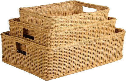 The Basket Lady Under the Bed/Basic Wicker Storage Basket, 22 in L x 16.5 in W - Image 6