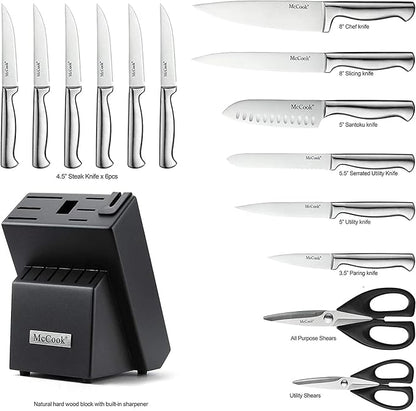 McCook® Knife Sets, German Stainless Steel Knife Block Sets - Image 2