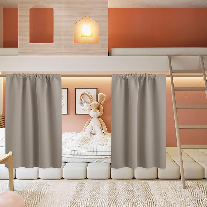 RYB HOME Small Curtains for Bathroom Windows, W 34 x L 36 inches, 2 Panels by RYBHOME