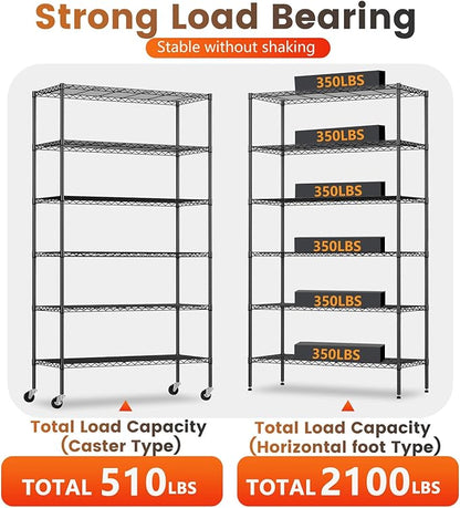 BestOffice | 6-Tier Wire Storage Shelves - Image 5