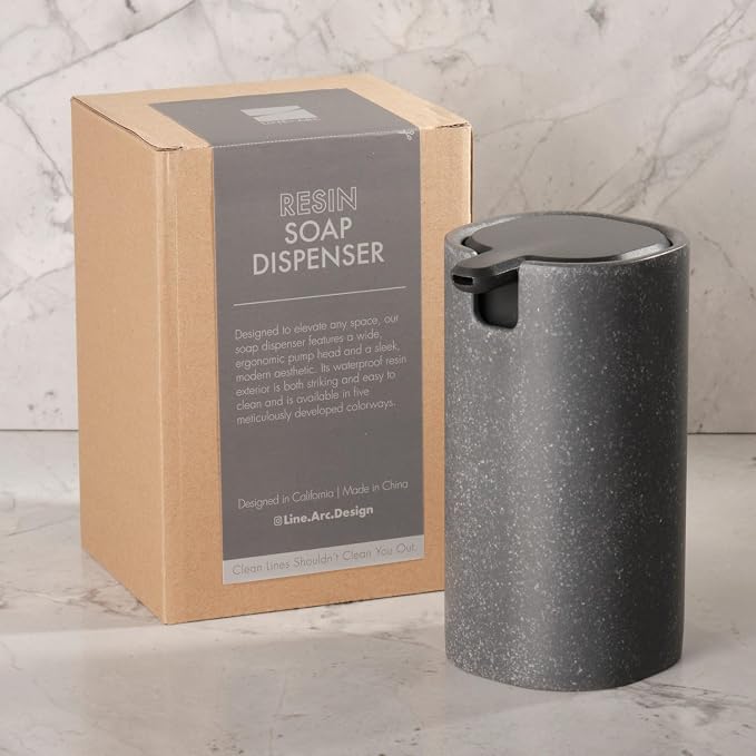LINE+ARC Modern Easy-to-Press Soap Dispenser. No-Rust Cute Bathroom Beige - Image 6