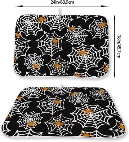 Halloween Dish Drying Mat 18 x 24 Inch Spider Web Drying Mat - Image 6