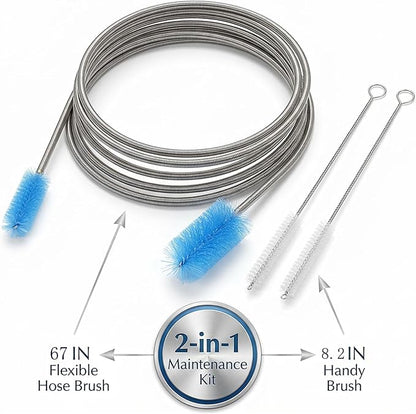 67" Flexible Drain Brush Set, Double Ended Long Hose Pipe Cleaner - Image 2