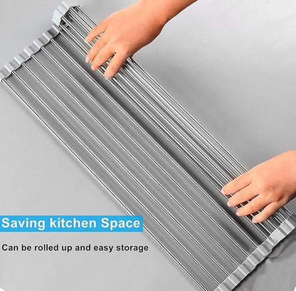 Seropy Extra Large 20.5"x13.7" Roll Up Dish Drying Rack Over The Sink Dish - Image 2
