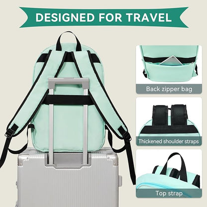 OMOUBOI Casual Daypacks Superbreak Backpack 14 inch Laptop Backpack for Women & Men Fits Tourism Business (Cyan)