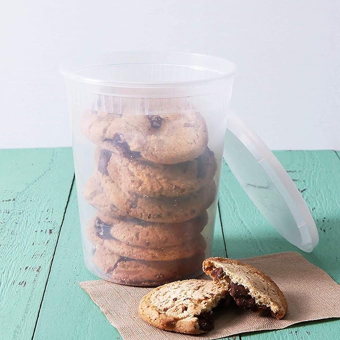 Karat [32oz - 240 ct] Clear PP Injection Molded Round Deli Containers with Lids (FP-IMDC32-PP)