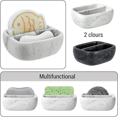 MyGift Modern White Resin Sponge Holder - Image 6