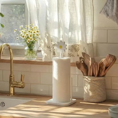 Leinuosen White Daisy Paper Towel Holder Coquettish Cute Wooden Daisy Kitchen - Image 5
