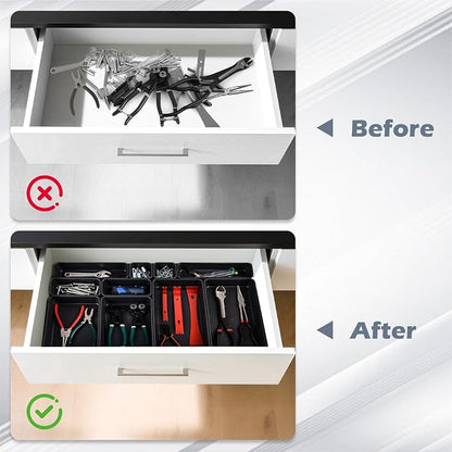 69PCS Large Plastic Interlocking Drawer Organizer, 5 Sizes Versatile Desk - Image 5