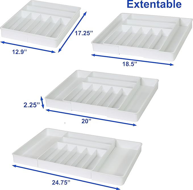 Simple Houseware Expandable & Adjustable Cutlery Drawer Organizer - Image 6