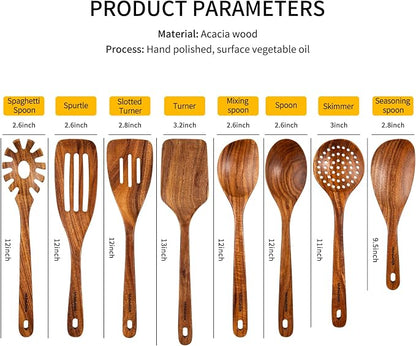 Wooden Spoons for Cooking, Wooden Utensils for Cooking - Image 2