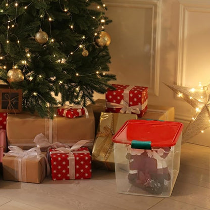 HOMZ 4-Pack Holiday Tote, Plastic Storage Organizer Bins - Image 9
