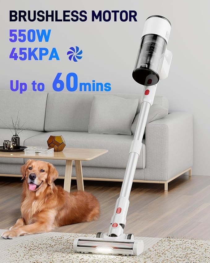 Vacuum Cleaners for Home, Cordless Vacuum Cleaners, 550W 45KPA Stick Handheld - Image 2
