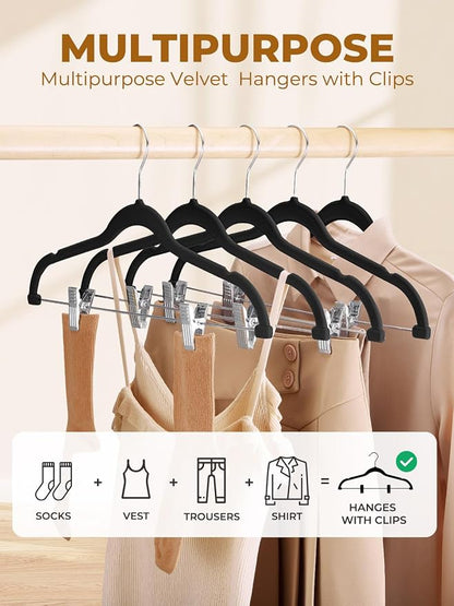HOUSE DAY Velvet Skirt Hangers 72 Pack, Space Saving Slim Pant Hangers - Image 2