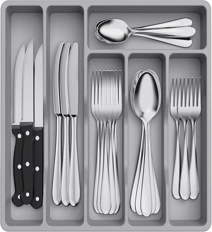 Lifewit Silverware Drawer Organizer Tray, Plastic Cutlery Storage by Lifewit