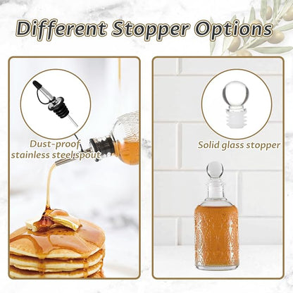 Retro Glass Syrup Dispenser Bottle 7oz, Oil and Vinegar Cruet - Image 4