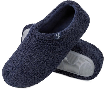 HomeTop Women's Fuzzy Curly Fur Memory Foam Loafer Slippers by HomeTop