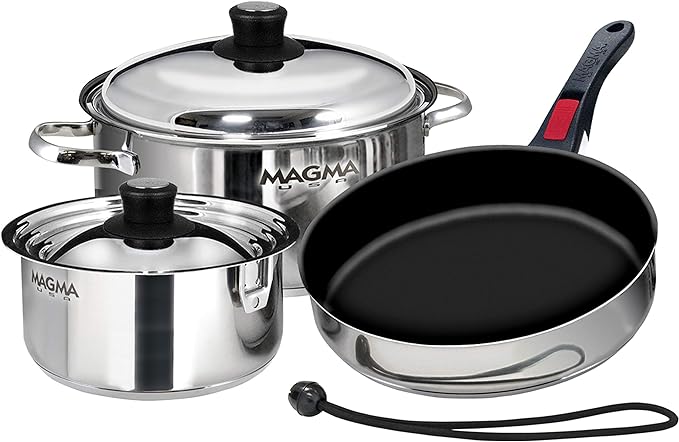 Magma 7 Piece Gourmet Nesting Stainless Steel Cookware Set by MagmaProducts