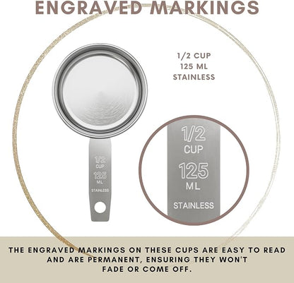 1/2 Cup Stainless Steel Measuring Cup | Sturdy Metal 125 ml | 125 cc | 4 oz | - Image 5